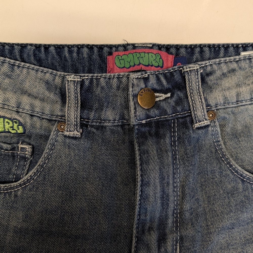 Empyre Oversized Baggy Denim Shorts - Women's Size 0 - Vintage Skater Vibes - Picture 8 of 10